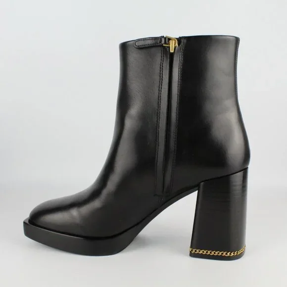New TORY BURCH Ruby High Block Heel Leather Booties
